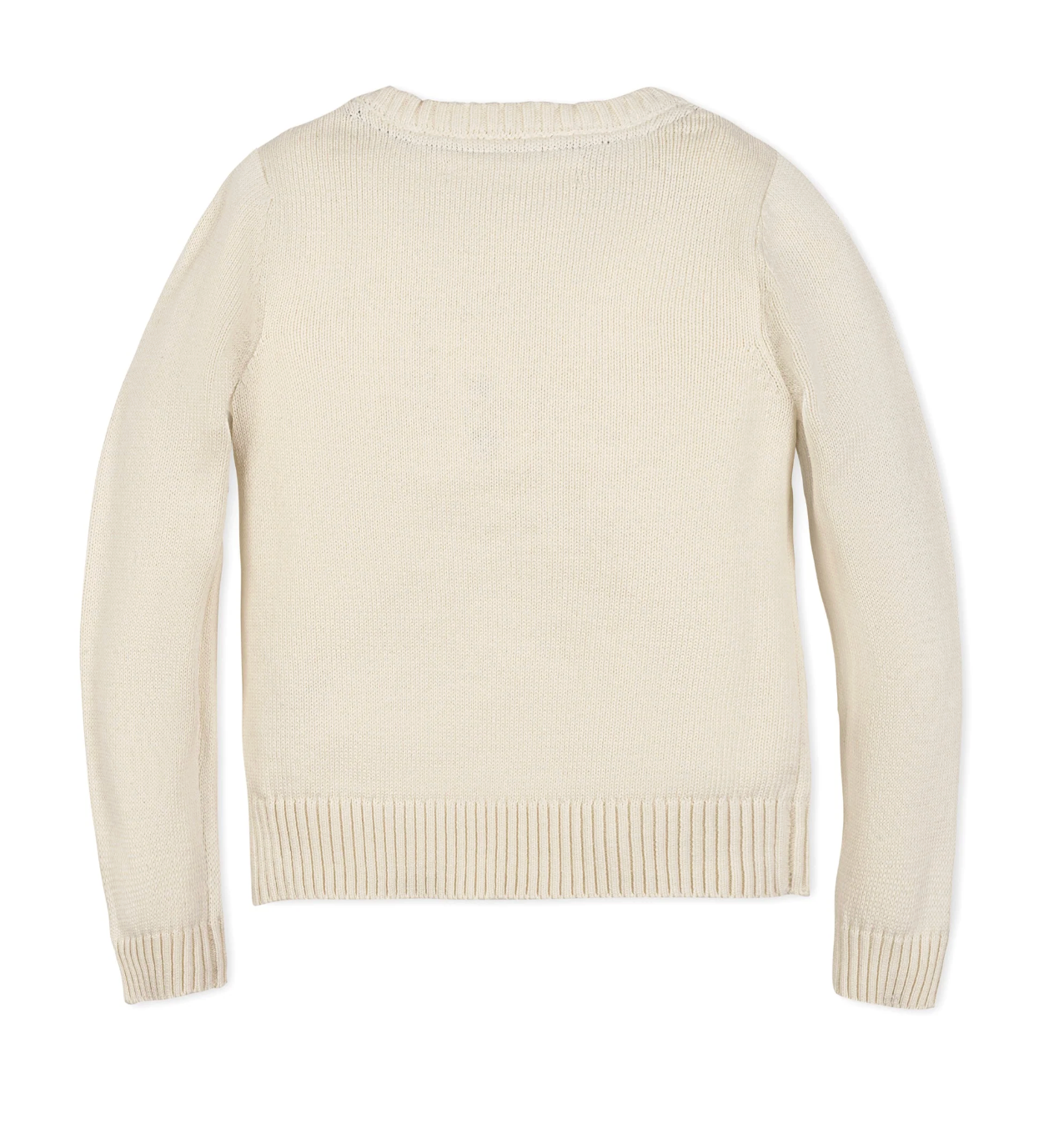 Organic Crew Neck Flag Sweater - Ivory