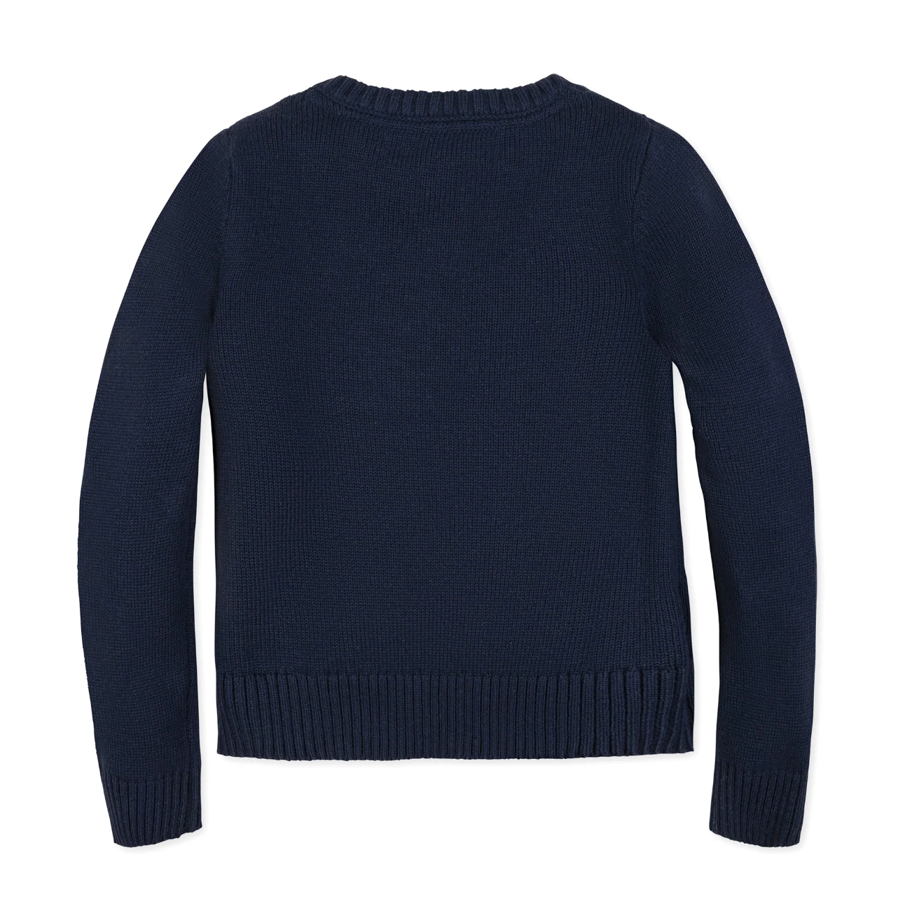 Organic Crew Neck Flag Sweater - Navy