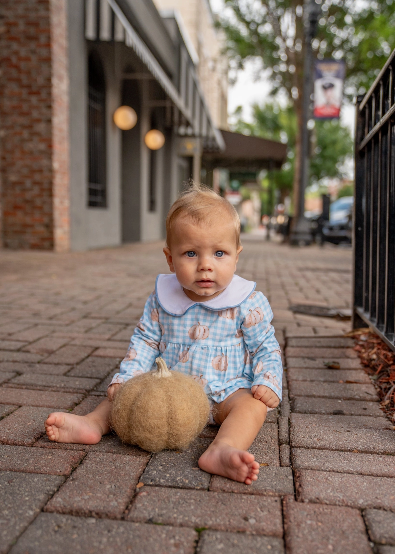 Hank Blue Check Pumpkin Bubble