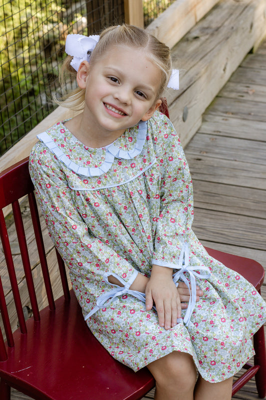 Cecilia Green & Blue Floral Dress