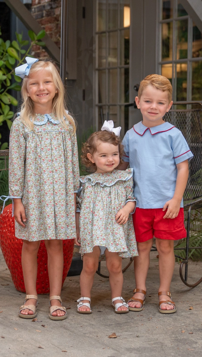 Cecilia Green & Blue Floral Dress