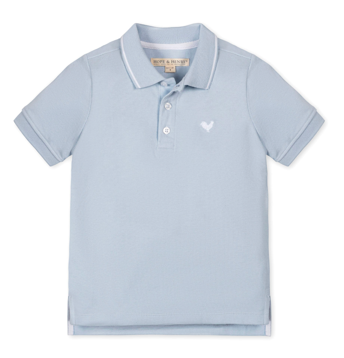 Organic Pique Polo - Pale Blue