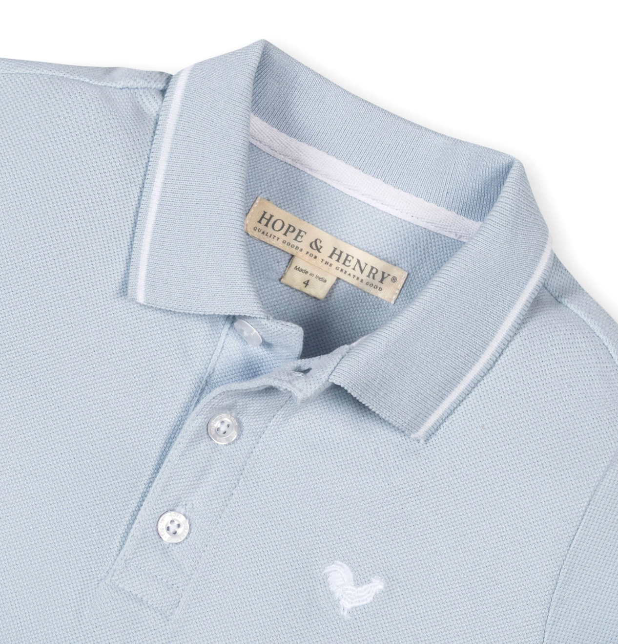 Organic Pique Polo - Pale Blue