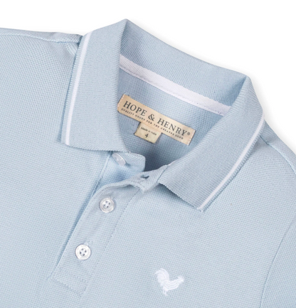 Organic Pique Polo - Pale Blue