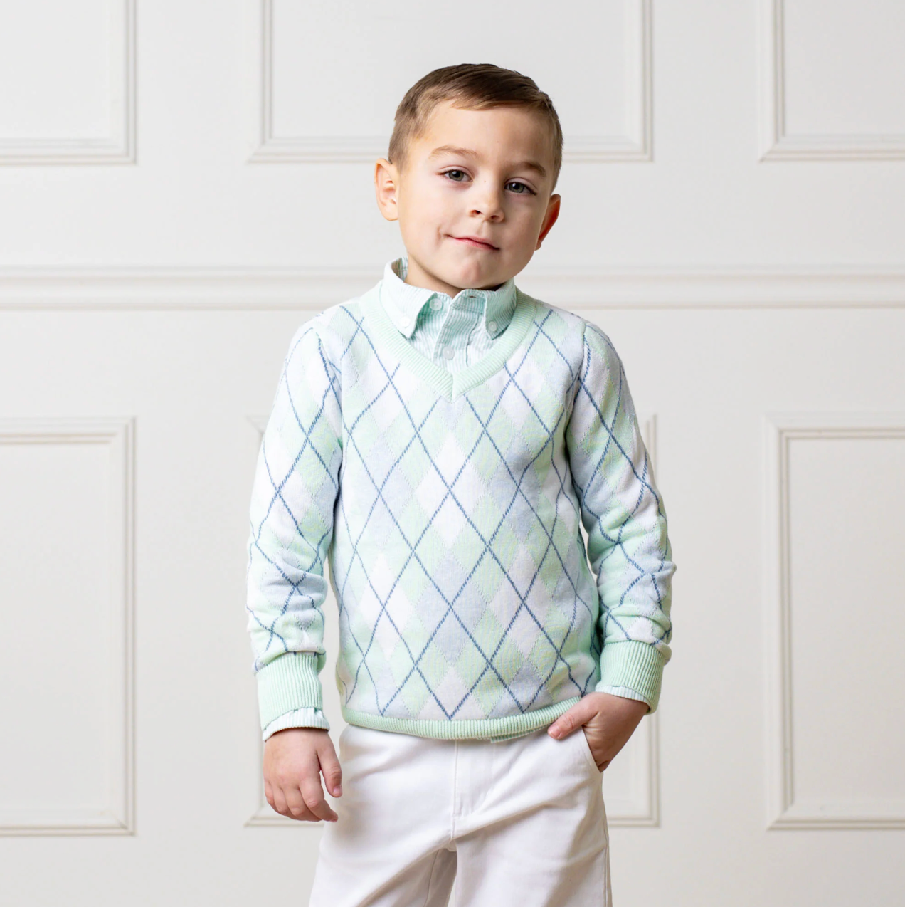 Organic Fine Gauge V-Neck Sweater