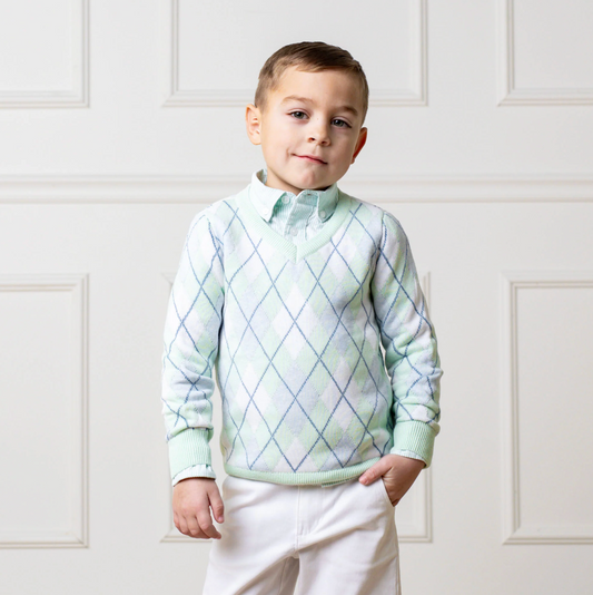 Organic Fine Gauge V-Neck Sweater