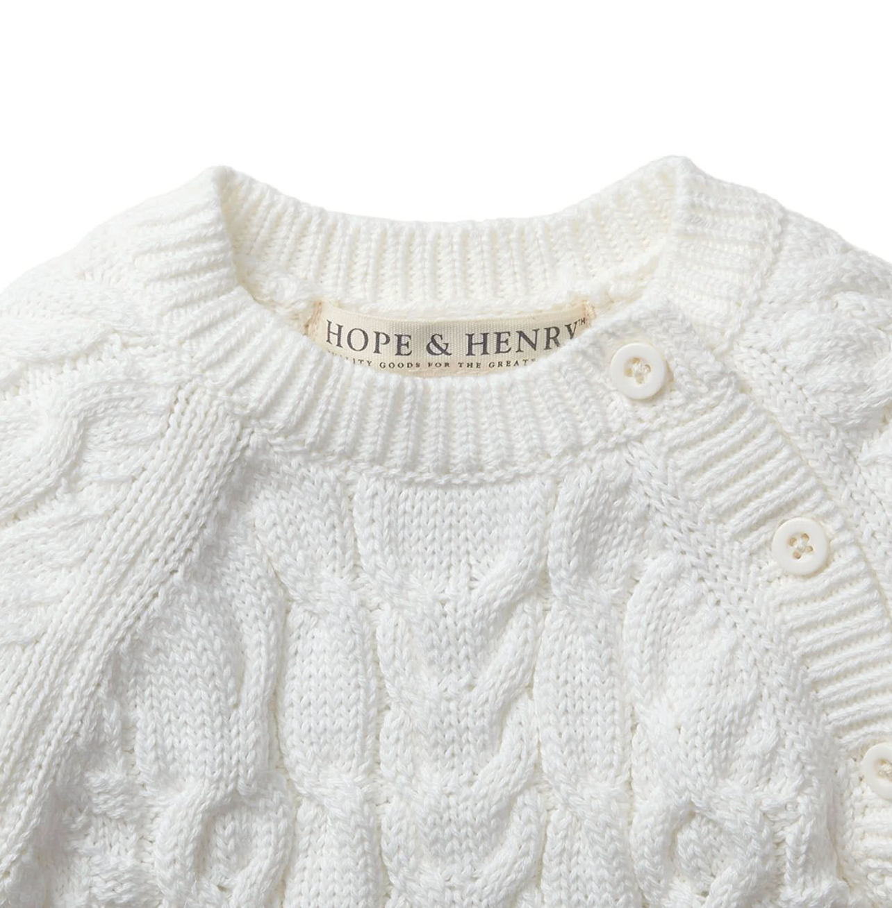 Organic Cable Knit Sweater Romper - Soft White