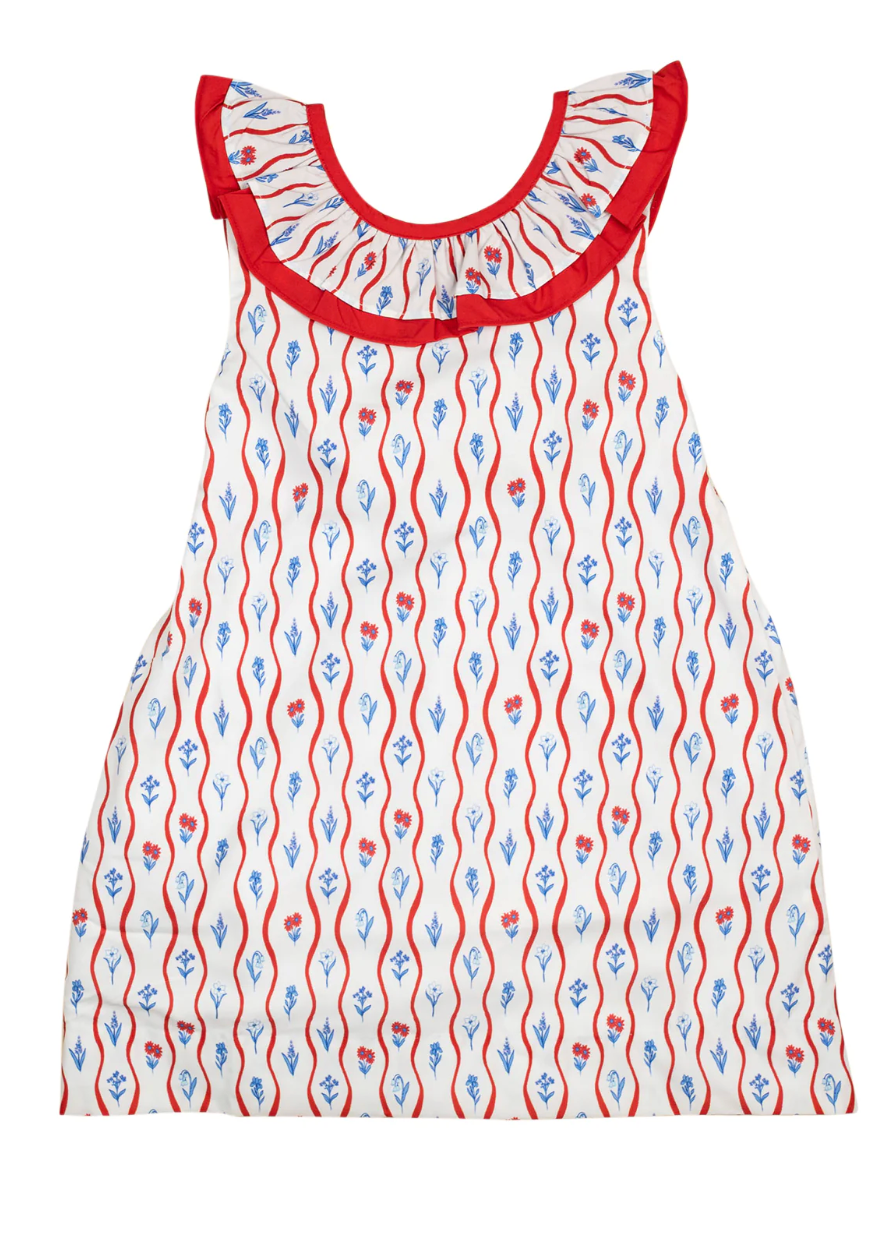 Red, White, & Blue Floral Josie Dress