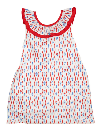 Red, White, & Blue Floral Josie Dress