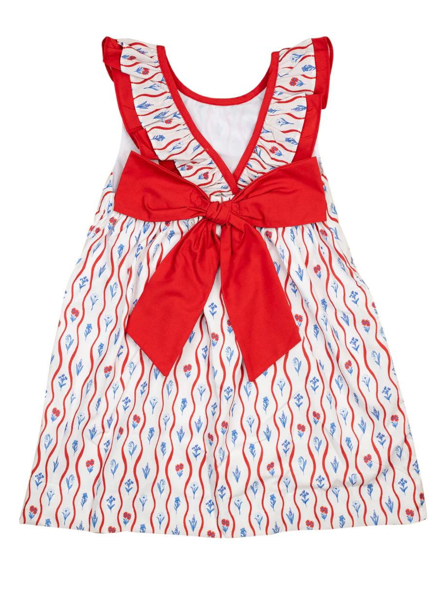 Red, White, & Blue Floral Josie Dress