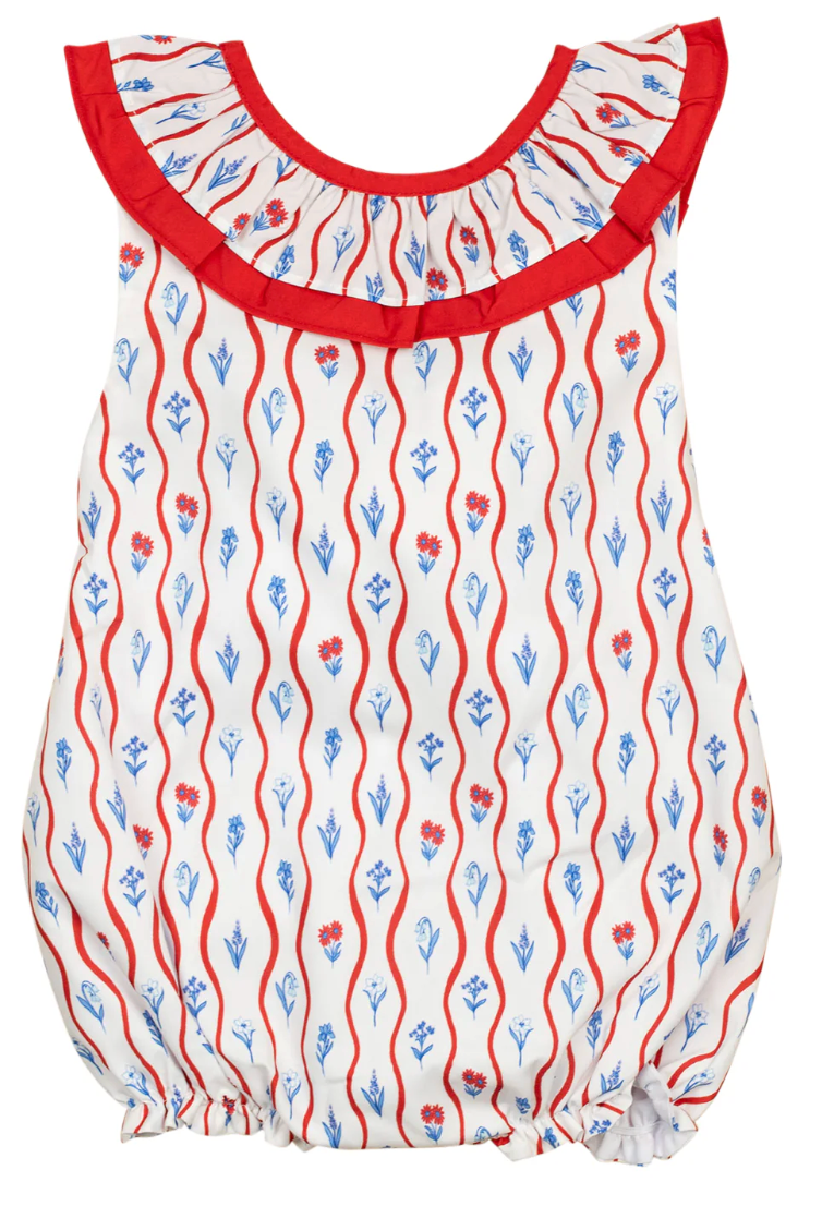 Red, White, & Blue Floral Josie Bubble