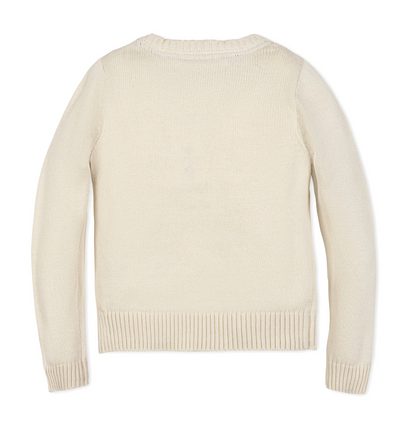 Organic Crew Neck Flag Sweater - Ivory