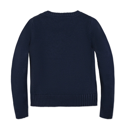 Organic Crew Neck Flag Sweater - Navy