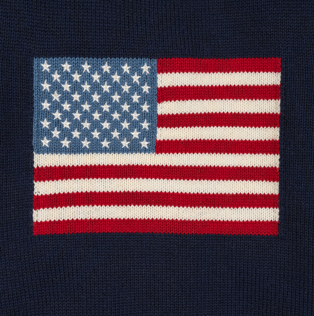 Organic Crew Neck Flag Sweater - Boys Navy