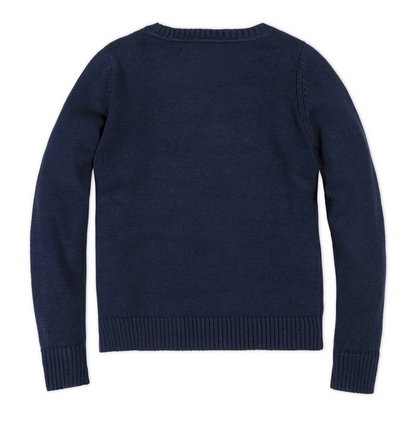 Organic Crew Neck Flag Sweater - Boys Navy