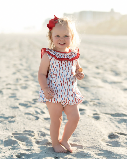 Red, White, & Blue Floral Josie Bubble