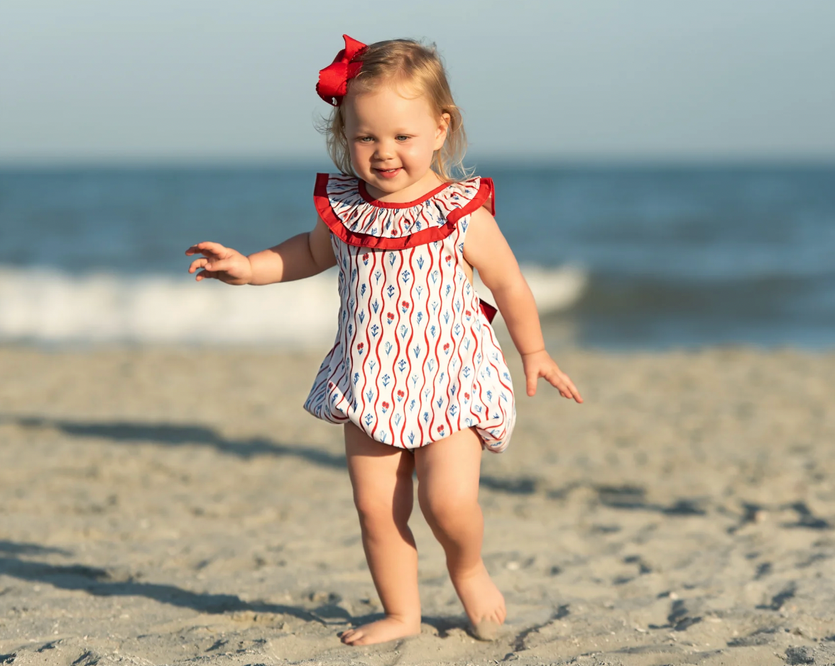 Red, White, & Blue Floral Josie Bubble