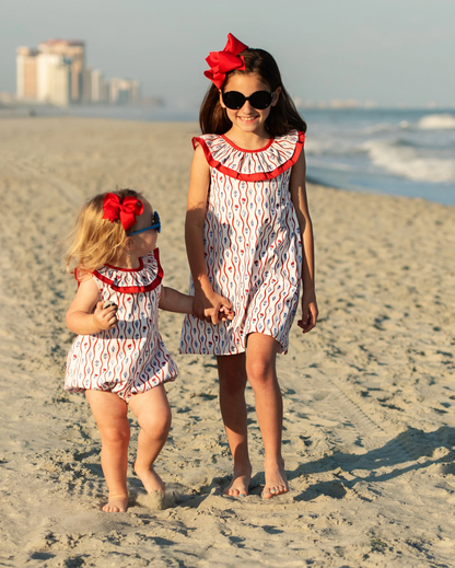 Red, White, & Blue Floral Josie Dress