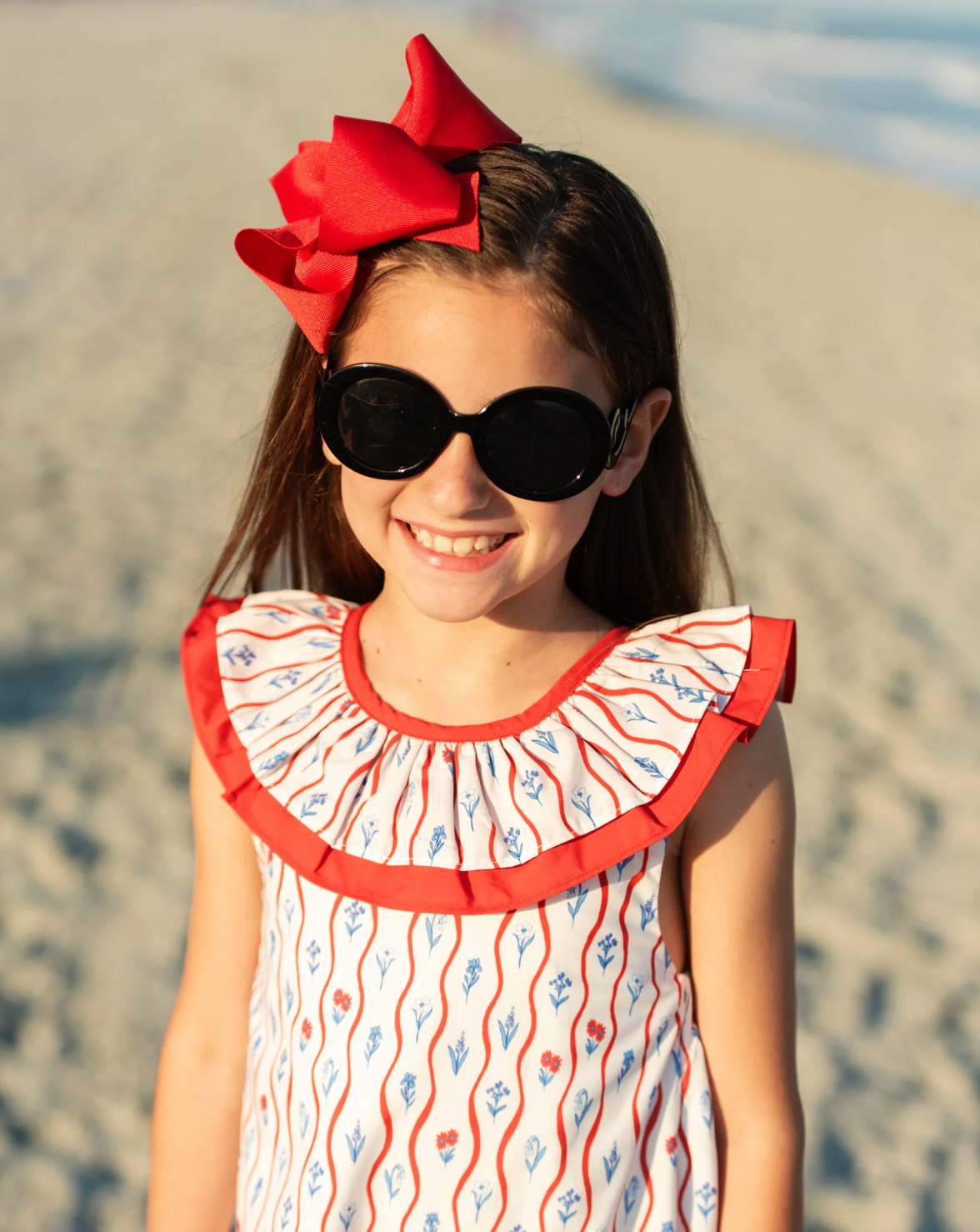 Red, White, & Blue Floral Josie Dress